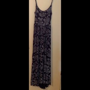 Quicksilver navy blue floral maxi dress
